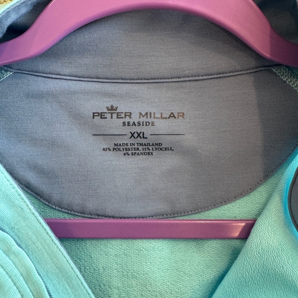 Peter Millar Seaside Men’s XXL Quarter Zip | Light Blue | Crosby Club - Picture 4 of 4